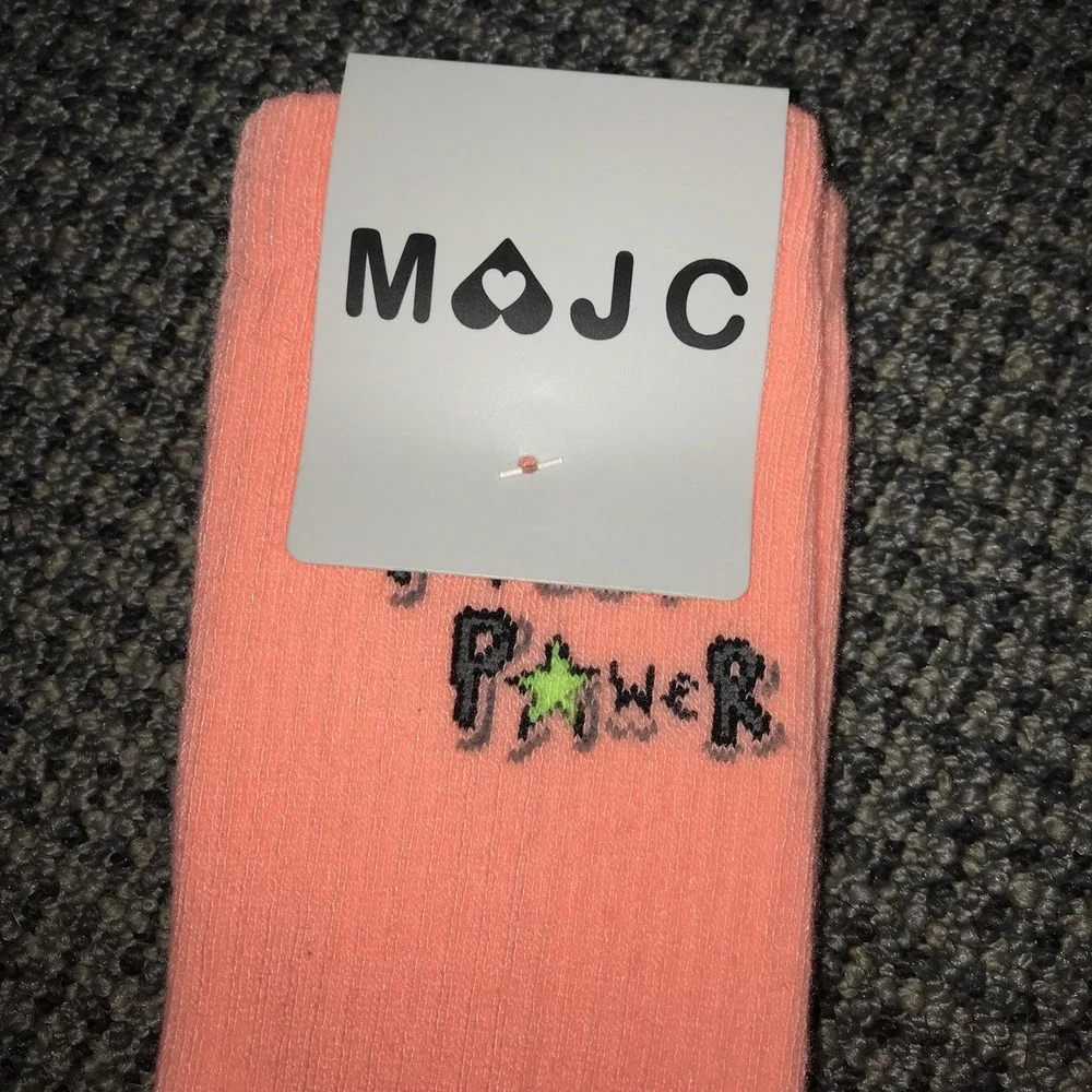 MaJC novelty POWER Socks OSFA‎ Womens Orange NWT